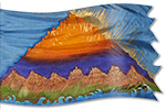 diseñode seda de la bandera Design: El reino - siete montañas