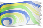 Tsunami Waves of Goodness La bandera de seda de la adoración, de la guerra y del ministerio diseña